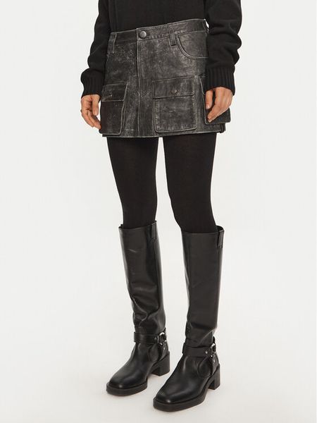 One Teaspoon Spódnica skórzana 26597 Szary Regular Fit. Szare spódnice damskie One Teaspoon, xxs, bez wzorów, ze skóry. Za 709.99 zł.