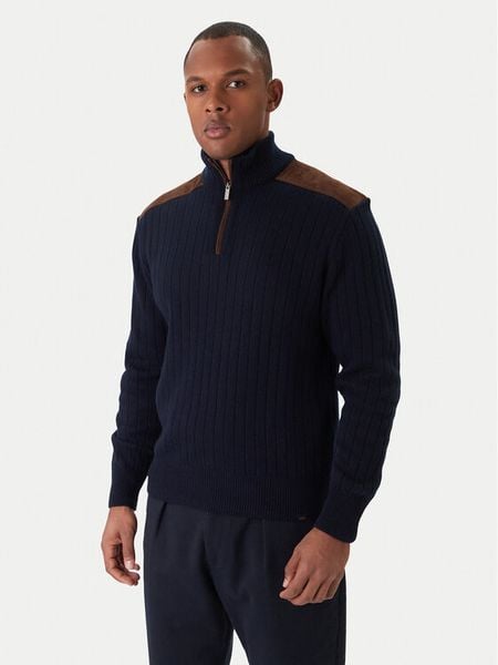 Paul&Shark Sweter 15311113 Granatowy Regular Fit. Niebieskie swetry męskie PAUL&SHARK, m, bez wzorów, z wiskozy, bez kołnierzyka, bez ramiączek. Za 2,549.00 zł.