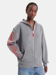 Guess Bluza W6BQ21 K7947 Szary Relaxed Fit. Szare bluzy damskie Guess, xl, z aplikacjami, z bawełny, bez ramiączek, bez kaptura. Za 524.99 zł.