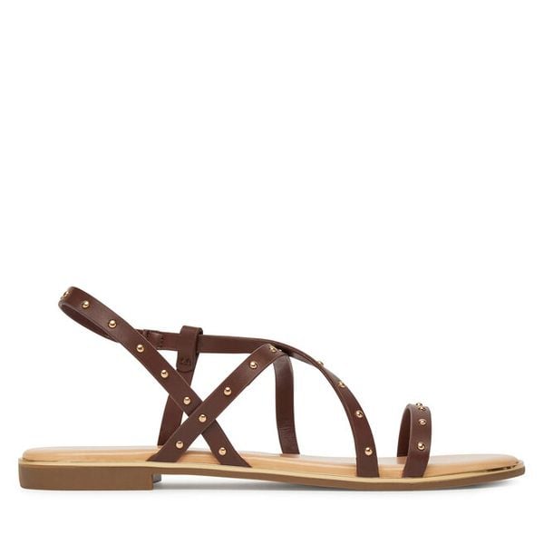 Sandały ONLY Shoes. Brązowe sandały damskie ONLY Shoes, bez wzorów, bez obcasa, na płaskiej podeszwie, bez zapięcia. Za 109.99 zł.