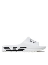 EA7 Emporio Armani Klapki XBP008 Biały. Białe klapki męskie EA7 Emporio Armani, bez wzorów, z tworzywa sztucznego, bez zapięcia. Za 199.99 zł.