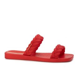 Klapki damskie Ipanema 26826 FEVER SLIDE FEM. Czerwone klapki damskie Ipanema, na lato, bez wzorów, z materiału, eleganckie, bez obcasa, na płaskiej podeszwie, bez zapięcia. Za 65.00 zł.
