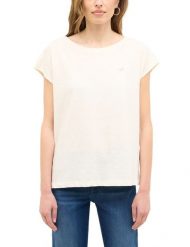 Damski T-Shirt Mustang Style Lesley Whisper White 1016512 2013. Białe t-shirty damskie Mustang, l, bez wzorów, bez kołnierzyka, bez ramiączek. Za 99.99 zł.