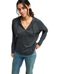 Bluza z kapturem dla Kobiety DESTINATION SURF Czarny. Czarne bluzy damskie Roxy, m, bez wzorów, z bawełny, bez ramiączek, z kapturem. Za 219.99 zł.