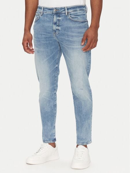 BOSS Jeansy Onyx 50537817 Niebieski Tapered Fit. Niebieskie jeansy męskie Boss, z bawełny. Za 459.99 zł.