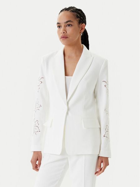 Morgan Marynarka 251-VAPLI Biały Regular Fit. Białe marynarki i żakiety damskie Morgan, bez wzorów, z syntetyku, bez kołnierzyka, bez ramiączek. Za 489.99 zł.