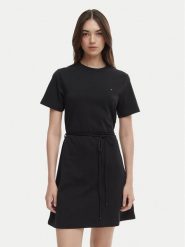 Tommy Hilfiger Sukienka codzienna WW0WW49772 Czarny Regular Fit. Czarne sukienki damskie Tommy Hilfiger, na co dzień, l, bez wzorów, z bawełny, bez kołnierzyka, bez ramiączek, proste. Za 489.99 zł.