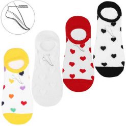 Damskie Stylowe Stopki Moraj W Serduszka Mix Kolor 3 Pary. Czerwone skarpetki damskie Moraj, bez wzorów, z materiału. Za 24.99 zł.