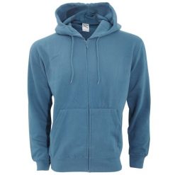 Męska Gładka Bluza Sportowa Z Kapturem Na Zamek. Niebieskie bluzy sportowe męskie SG, m, bez wzorów, z kapturem. Za 152.99 zł.