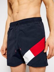 Tommy Hilfiger Szorty kąpielowe UM0UM02048 Granatowy Slim Fit. Niebieskie kąpielówki męskie Tommy Hilfiger, m, bez wzorów, z syntetyku. Za 169.99 zł.