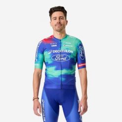 Koszulka rowerowa MTB Decathlon Ford Racing Team Replica 2026. Bluzy męskie TACTIC, l, bez wzorów, z meshu, sportowe, bez ramiączek, bez kaptura. Za 299.99 zł.