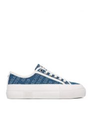 Guess Jeans Tenisówki CWBEO-GJ13456 Niebieski. Niebieskie trampki i tenisówki damskie Guess Jeans, z aplikacjami, z jeansu, bez zapięcia. Za 229.99 zł.