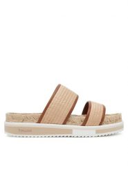 Pollini Klapki SA28285G0MTN112A Beżowy. Brązowe klapki damskie Pollini, bez wzorów, z syntetyku, bez obcasa, bez zapięcia. Za 801.99 zł.