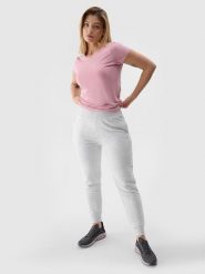 4F Spodnie dresowe joggery damskie - szare XL. Szare spodnie dresowe damskie 4F, bez wzorów, z bawełny, sportowe. W wyprzedaży za 79.99 zł.
