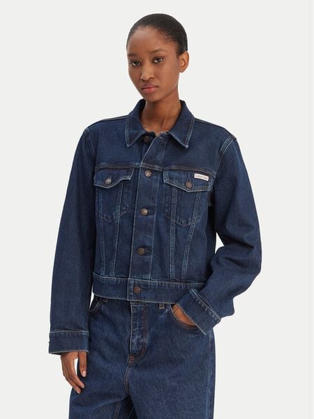 Calvin Klein Jeans Kurtka jeansowa Classic LV047E903G Granatowy Regular Fit. Niebieskie kurtki damskie Calvin Klein Jeans, m, bez wzorów, z bawełny, bez kaptura. Za 379.99 zł.