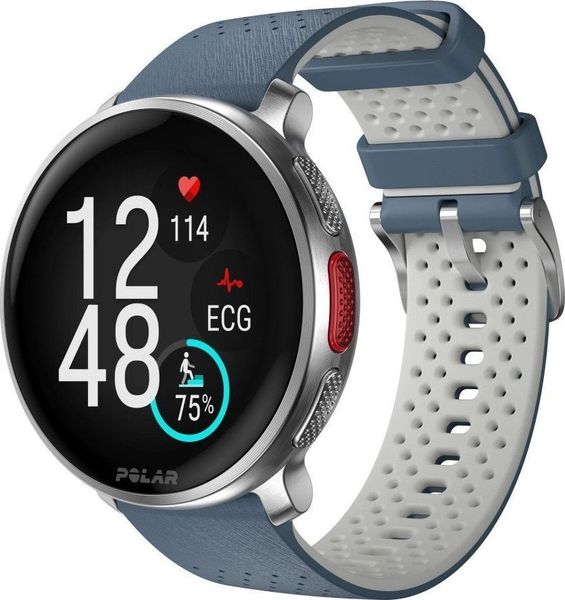 Zegarek sportowy Polar Vantage V3 Niebiesko-biały (VANTAGE V3 SLR/BLU S-L). Białe zegarki sportowe Polar, bez wzorów, z polaru. Za 1,902.99 zł.