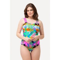 Damski Strój kąpielowy miękkie miseczki potrójne ramiączko. Brązowe stroje kąpielowe damskie Ulla Popken, plus size, bez wzorów, z elastanu. Za 239.99 zł.