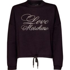 Bluza LOVE MOSCHINO. Czarne bluzy damskie Love Moschino, bez wzorów, z bawełny, bez ramiączek, bez kaptura. Za 850.00 zł.