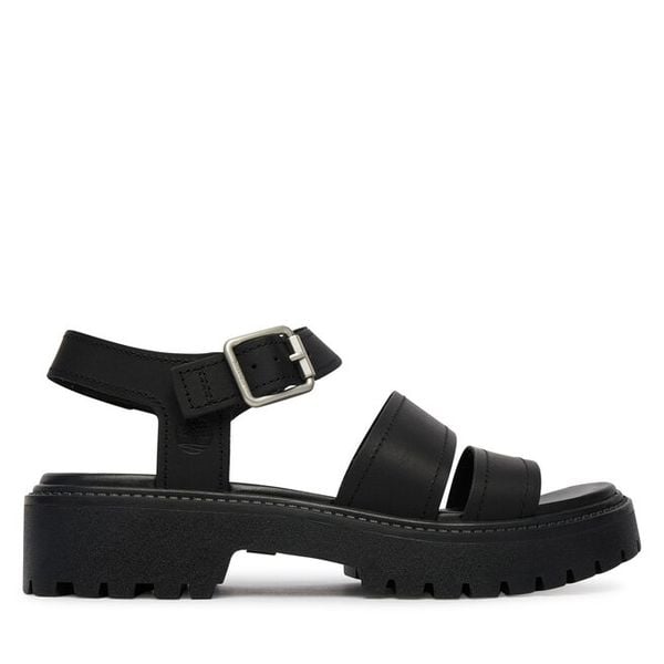Sandały Timberland. Czarne sandały damskie Timberland, bez wzorów, bez obcasa, na płaskiej podeszwie, bez zapięcia. Za 379.99 zł.
