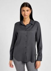 LEE DAMSKA KOSZULA POCKETLESS SHIRT DARK MUTED GRAY 112355196 LI39008531. Szare koszule damskie Lee, xs, bez wzorów, bez kołnierzyka, bez ramiączek. Za 179.99 zł.