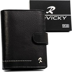 Portfel męski Rovicky N890L-CMC czarny. Czarne portfele męskie ROVICKY, bez wzorów, ze skóry. Za 64.00 zł.