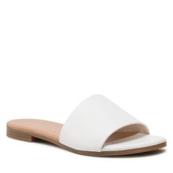 Klapki Lasocki. Białe klapki damskie Lasocki, bez wzorów, bez obcasa, bez zapięcia. Za 69.99 zł.