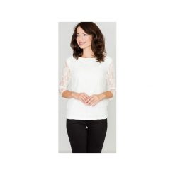 Bluzka K077 Ecru. Brązowe bluzki damskie Katrus, xl, bez wzorów, z koronki, bez kołnierzyka, bez ramiączek. Za 89.00 zł.