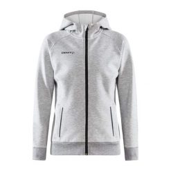 Damska bluza z kapturem Craft core soul hood. Szare bluzy damskie Craft, xs, bez wzorów, z bawełny, bez ramiączek, z kapturem. Za 335.10 zł.