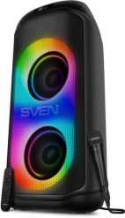 Głośnik Sven przenośny czarny 200W Bluetooth TWS FM USB microSD. Czarne głośniki przenośne Sven. Za 766.59 zł.