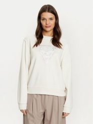 Guess Bluza W5RQ09 K8802 Écru Regular Fit. Bluzy damskie Guess, xl, z aplikacjami, z syntetyku, bez ramiączek, bez kaptura. Za 219.99 zł.