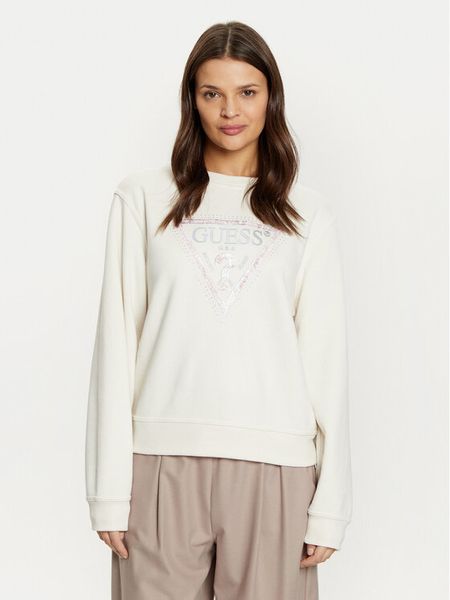 Guess Bluza W5RQ09 K8802 Écru Regular Fit. Bluzy damskie Guess, xl, z aplikacjami, z syntetyku, bez ramiączek, bez kaptura. Za 219.99 zł.