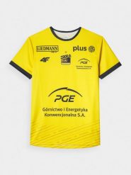 4F Koszulka meczowa replika domowa z sezonu 2024/25 męska 4F x PGE GiEK Skra Bełchatów - multikolor S. Koszulki sportowe męskie 4F, m, bez wzorów, z dzianiny, bez ramiączek, na fitness i siłownię. Za 149.99 zł.