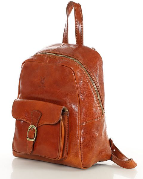 Elegancki plecak damski skórzany premium MARCO MAZZINI brązowy PL67b. Brązowe plecaki damskie bez wzorów, z bawełny, biznesowe. Za 398.00 zł.