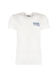 Diesel T-shirt "T-Just" | A13872-0QIAM | Mężczyzna | Biały. Białe t-shirty męskie Diesel, l, bez wzorów, z bawełny, bez kołnierzyka, bez ramiączek. W wyprzedaży za 189.00 zł.