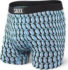SAXX Bokserki męskie Ultra Boxer Brief Fly Blue Penguins r. S. Niebieskie bokserki męskie Saxx, bez wzorów. Za 110.49 zł.