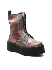 Jenny Fairy Trzewiki WS101-06 Kolorowy. Botki damskie Jenny Fairy, bez wzorów, ze skóry, bez obcasa, na koturnie, bez zapięcia. Za 139.99 zł.