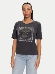 Morgan T-Shirt 241-DROLL Szary Regular Fit. Szare t-shirty damskie Morgan, m, bez wzorów, z bawełny, bez kołnierzyka, bez ramiączek. Za 169.99 zł.