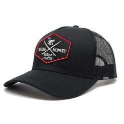 Czapka Trucker - 5 Paneli / Z recyklingu / Jeden rozmiar (Czarny). Szare czapki damskie SURF MONKEY, z aplikacjami, sportowe. Za 159.95 zł.