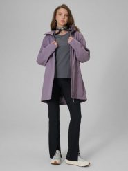 4F Parka przejściowa membrana 5000 damska - fioletowa L. Fioletowe parki damskie 4F, l, bez wzorów, ze skóry, bez kaptura. Za 449.99 zł.