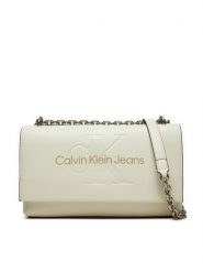 Calvin Klein Jeans Torebka K60K612221 Écru. Torebki do ręki damskie Calvin Klein Jeans, bez wzorów, z jeansu, bez dodatków. Za 329.99 zł.