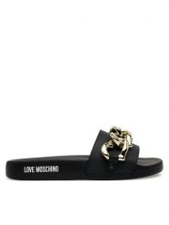 LOVE MOSCHINO Klapki JA28132G1MI16000 Czarny. Czarne klapki damskie Love Moschino, bez wzorów, z tworzywa sztucznego, bez obcasa, bez zapięcia. Za 699.99 zł.