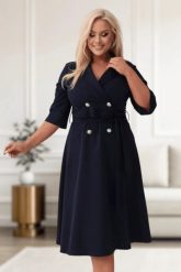 Elegancka granatowa żakietowa sukienka Marietta XXL OVERSIZE WIOSNA. Żółte sukienki damskie Moda Size Plus Iwanek, do pracy, na wiosnę, l, bez wzorów, z elastanu, biznesowe, bez kołnierzyka, bez ramiączek, mini, oversize. Za 325.00 zł.
