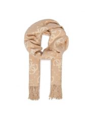 Guess Szalik AW5453 VIS03 Beżowy. Brązowe szaliki damskie Guess, z aplikacjami, z bawełny. Za 199.99 zł.