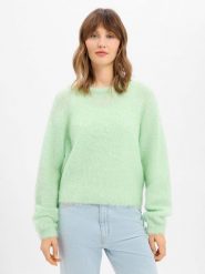 American vintage Sweter damski z dzianiny z zawartością alpaki Kobiety zielony jednolity, L. Zielone swetry nierozpinane damskie American Vintage, l, bez wzorów, z dzianiny, vintage, bez kołnierzyka, bez ramiączek. Za 799.95 zł.