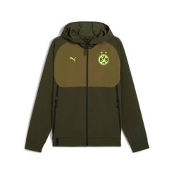 Kurtka dresowa Borussia Dortmund Tech. Zielone kurtki sportowe męskie Puma, m, bez wzorów, z dresówki, bez kaptura, na fitness i siłownię. Za 353.65 zł.