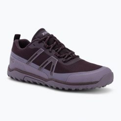 Buty barefoot damskie Xero Shoes Scrambler Trail Low WP Plum. Fioletowe obuwie trekkingowe damskie XERO SHOES, bez zapięcia. W wyprzedaży za 563.95 zł.