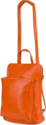 Plecak turystyczny Beltimore Skórzany plecak damski torba 2w1 elegancki A4 włoski pojemny pomarańczowy Vera Pelle S40. Brązowe plecaki damskie Beltimore, bez wzorów, eleganckie. Za 249.99 zł.