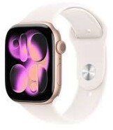 Smartwatch Apple Zegarek Apple Watch Series 11 GPS 46mm Rose Gold Aluminium Case z opaską Light Blush Sport - M/L. Czerwone zegarki smartwatch Apple, bez wzorów. Za 2,398.73 zł.