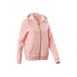 Bluza na zamek z kapturem Gym & Pilates 520 damska. Szare bluzy damskie DOMYOS, xl, bez wzorów, z bawełny, klasyczne, bez ramiączek, z kapturem. W wyprzedaży za 44.99 zł.