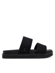 Calvin Klein Jeans Klapki Flat Molded Dbl Bar Sandal Cv YM0YM01222 Czarny. Czarne klapki męskie Calvin Klein Jeans, bez wzorów, z jeansu, bez zapięcia. Za 199.99 zł.